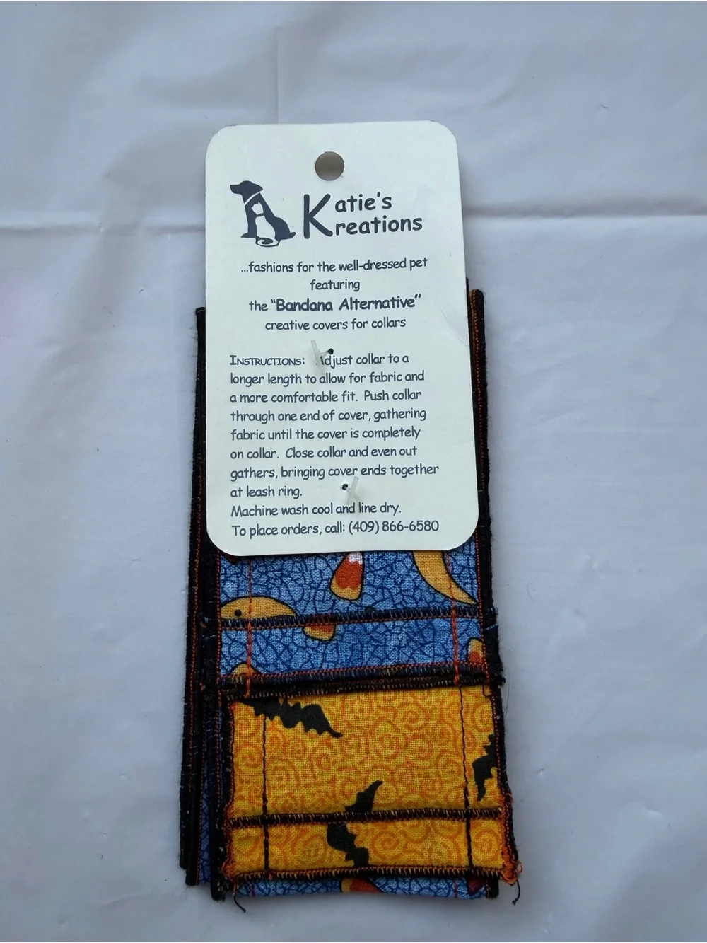NEW Katie’s Kreations Halloween Dog Collar Slip On Bandana Medium